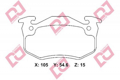 DJ PARTS bp2281 -  Комплект тормозных колодок, дисковый тормоз